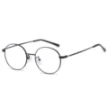 Classic metal round blue light blocking glasses, lightweight retro optical frame for men and women. - Classic Style (C1) / Anti-Blue Light Plain Lens / Black Frame