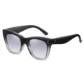 Gafas de sol cat-eye degradadas elegantes para mujer, monturas negras grandes y estilosas. - Montura Degradada Negro y Gris Lentes Grises Claros