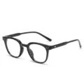 Zwarte ronde blauwlichtwerende bril stijlvolle vintage optische brillenmontuur - Zwart (Anti-blauw Licht)