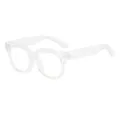 Lunettes carrées transparentes anti-lumière bleue, monture épaisse élégante pour un usage quotidien. - +100 Lecture / Blanc Transparent