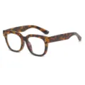 Lunettes rétro élégantes en écaille carrées anti-lumière bleue avec monture épaisse. - +100 Lecture / Monture Écaille