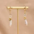 Natürliche Barock Perle Ohrringe Kupfer 18k vergoldet hängende Schmuck eleganter Stil - Cloisonne Barockperlen-Hänger