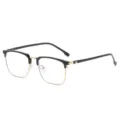 Men's anti-blue light semi-metal optical frame glasses in black and gold color variant. - Gold Black (C1)