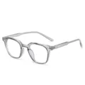 Transparante grijze ronde brillen optisch montuur voor dagelijks blauw licht filter - Transparant Grijs (Anti-blauw Licht)