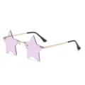 Y2K rimless star sunglasses for women fashion purple star shaped eyewear trend shades - Gold Frame Ocean Purple C6
