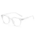 Transparante blauwlichtfilter bril rond groot montuur helder optisch voor dagelijks gebruik - Transparant Wit Frame (Anti-Blauw Licht)
