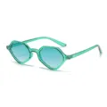 Lunettes de soleil géométriques transparentes vertes avec verres dégradés, style tendance. - Monture Verte Transparente Verres Dégradés Verts