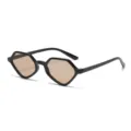 Lunettes de soleil geometriques elegantes avec verres marron, design retro tendance au quotidien. - Monture Noire Verres Marron Clair