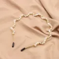Elegantes goldenes Perlen-Haarband mit Kristallen, modisches Damen-Haaraccessoire. - Verschlungener Kristall-Perlen-Haarreif