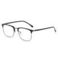 Classic semi-rimless blue light blocking glasses for stylish men eyewear frame new - Gunmetal Black (C4)