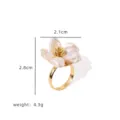 Anello fiore di perla naturale vintage chic oro gioielli fini anello floreale elegante - Stile Doppia Margherita in Perla Naturale