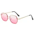 Lunettes de soleil sans monture dégradé rose pour femmes avec monture métallique dorée. - C4 / Monture Dorée Dégradé Rose