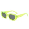 Trendy neon yellow frame sunglasses with dark lenses for men and women, stylish street wear. - Fluorescent Yellow Gray Lens C2
