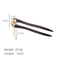 Wooden hair stick with pearl flower and dangling tassels, antique Chinese style hair fork. - Flower Amethyst Butterfly Tassel Sandalwood Hair Stick