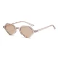 Lunettes de soleil géométriques rose gelée tendance pour femmes et hommes petites montures - Monture Marron Transparente Verres Marron Clair