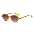 Lunettes de soleil geometriques retro ecaille de tortue avec verres degrades bruns chics. - Monture Léopard Verres Dégradés Marron