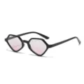 Lunettes de soleil polygonales géométriques tendance pour femmes et hommes, monture noire. - Monture Noire Verres Dégradés Roses