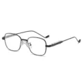 Lunettes de vue carrees en metal noir avec filtre anti lumiere bleue variante option - Monture Noire Pont Noir Blanc Verres Transparents
