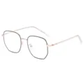 Fashion irregular metal optical glasses frame anti-blue light clear lens trendy eyewear for women - Black & Gold