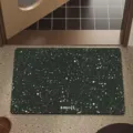 Dark green diatomaceous earth bath mat with white speckle pattern and brand print detail. - Korean Style Simple-5