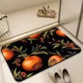 Pomegranate print diatomaceous earth bath mat absorbent non-slip bathroom floor mat - 40x60cm (Diatomaceous Mud) / Pomegranate-3