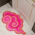 Pink auspicious cloud diatom mud floor mat, non-slip absorbent bathroom doormat rug. - 40*60cm / Colorful Auspicious Clouds-2