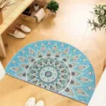 Bohemian Half Circle Entryway Floor Mat Non Slip Bathroom Rug Mandala Indoor Door Mat - Persian Floor Mat - 5