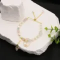 Natürliche Süßwasserperlen Schmetterling Armband mit bunten Steinen und Kette. - Schmetterling Aquamarin Anhänger Armband
