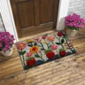 Tappeto da ingresso trapuntato con fiori e fragole, morbido e antiscivolo per la casa. - 40x60cm / FYR-2