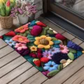 3D Floral Strawberry Doormat Soft Anti-Slip Floor Mat for Entrance Bathroom Hallway Decor - FYR——7