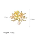 Vintage copper gold-plated micro-inlaid zircon flower vase pearl brooch pin accessories. - Vase Style / Gold