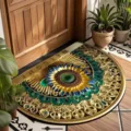 Retro European bohemian velvet doormat with sunflower design for hallway entryway decor. - 40*60cm (Crystal Velvet) / Bohemian Semicircle - 10