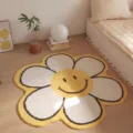 Détail de tapis de fleurs jaune et blanc douillet, beau tapis de sol smiley chambre douce. - 40*40cm / Style 1
