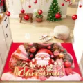 Christmas decorative floor mat, cartoon Santa Claus design, non-slip absorbent entryway rug. - 80*120cm (Crystal Velvet) / Christmas Series 3