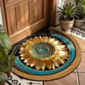 Vintage European bohemian semicircular crystal velvet floor mat for hallway entrance door. - 40*60cm (Crystal Velvet) / Bohemian Semicircle - 12