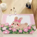 Lindo felpudo con diseño de conejo, alfombrilla antideslizante para entrada y baño del hogar. - 40*60cm / Animal Lindo 1