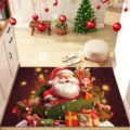 Scena del bellissimo tappeto d'ingresso di Natale con Babbo Natale e regali per decorare. - 40*60cm (Velluto di Cristallo) / Serie di Natale 2