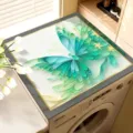 Washing machine dust cover mat waterproof diatom mud top pad with beautiful green butterfly art. - 30*40cm (Diatom Mud) / Flowers in Bloom - 3