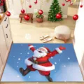 Christmas cartoon Santa Claus non-slip absorbent floor mat holiday home entrance door rug - 40*60cm (Crystal Velvet) / Christmas Series - 4