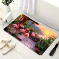 Flamingo Kieselgur Badematte rutschfeste saugfähige Fussmatte fuer das Badezimmer - 40*60cm / Flamingo——4