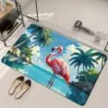 Flamingo saugfähige Badematte rutschfeste Matte tropisches Palmenmuster Teppich - Flamingo —— 6
