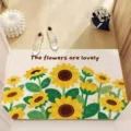 Sonnenblumen Fußmatte Gummischlaufe rutschfeste Bodenmatte Flur Eingang Schmutzfangmatte - Frische kleine Blumen - 9