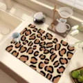 Leopard print kitchen drying mat, heat-resistant silicone counter mat for dish draining. - 20*30cm / Leopard Print Series - 1