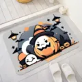 Halloween floor mat bathroom absorbent non-slip holiday home decor cute pumpkin ghost rug - Halloween —— 5