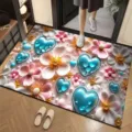 3D flower diatom mud absorbent doormat, stylish non-slip floor mat for entryway and home decor. - Chinese Large Floral - 5