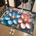 3D Floral Absorbent Entrance Doormat Non-Slip Porch Floor Mat for Indoor Home Decor - Chinese Large Floral - 6