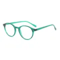 Occhiali rotondi trasparenti verdi anti luce blu con montatura TR90 per protezione visiva quotidiana. - Verde Smeraldo C12
