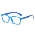 Gafas luz azul para niños, montura TR90 flexible y ligera, diseño moderno y cómodo. - Marco Azul Claro y Oscuro Mate