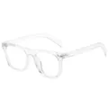 Clear frame square blue light blocking glasses for women and men, modern fashion optical eyewear. - Clear White Anti-Blue Light