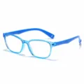 Gafas anti luz azul para ninos, montura flexible TR90 azul para uso diario de los pequenos. - Marco Azul Oscuro Transparente